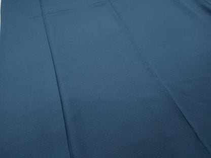 平和屋着物●上質な色無地　青藍色　正絹　逸品　CABB6379ut