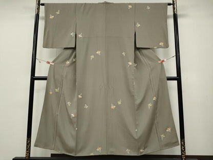 平和屋着物●上質な小紋　桐　金彩　正絹　逸品　CABB6382ut