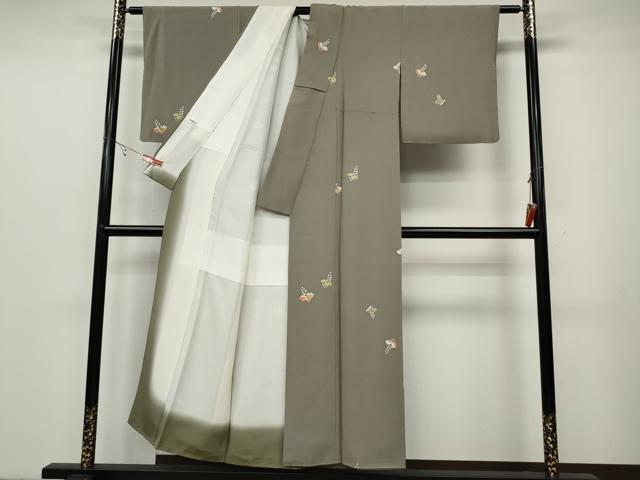 平和屋着物●上質な小紋　桐　金彩　正絹　逸品　CABB6382ut 平和屋着物○上質な小紋 桐 金彩 正絹 逸品 CABB6382ut