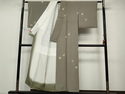 平和屋着物●上質な小紋　桐　金彩　正絹　逸品　CABB6382ut