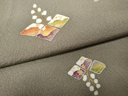 平和屋着物●上質な小紋　桐　金彩　正絹　逸品　CABB6382ut