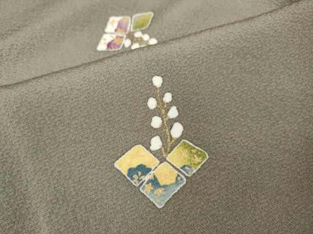 平和屋着物●上質な小紋　桐　金彩　正絹　逸品　CABB6382ut 平和屋着物○上質な小紋 桐 金彩 正絹 逸品 CABB6382ut