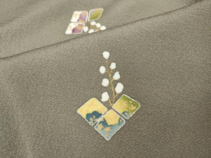 平和屋着物●上質な小紋　桐　金彩　正絹　逸品　CABB6382ut