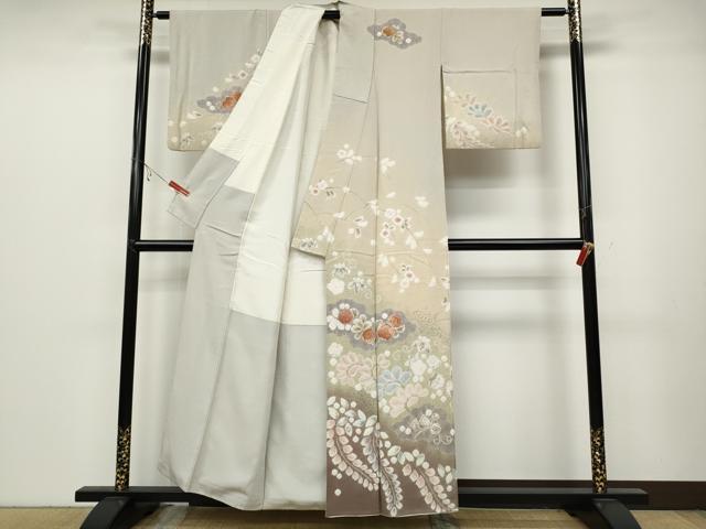 平和屋着物●十日町　名門　滝泰謹製　訪問着　絞り　暈し染め　金彩　正絹　逸品　CABB6384ut