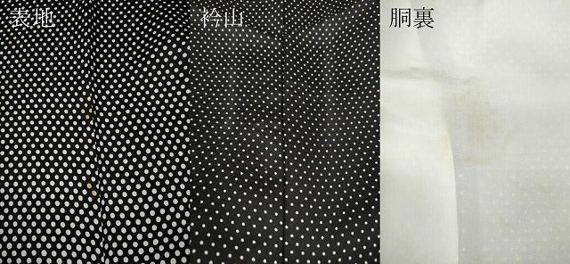 平和屋着物●訪問着　作家物　ドット　黒地　正絹　逸品　CABB6389ut 平和屋着物○訪問着 作家物 ドット 黒地 正絹 逸品 CABB6389ut