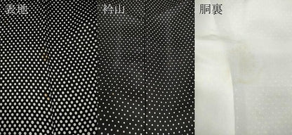 平和屋着物●訪問着　作家物　ドット　黒地　正絹　逸品　CABB6389ut
