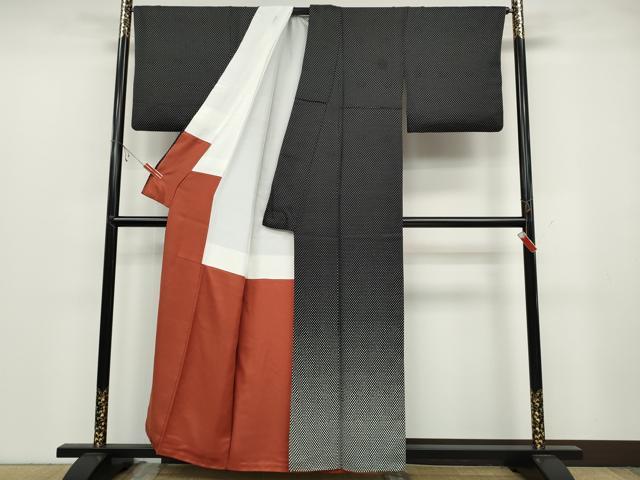 平和屋着物●訪問着　作家物　ドット　黒地　正絹　逸品　CABB6389ut 平和屋着物○訪問着 作家物 ドット 黒地 正絹 逸品 CABB6389ut