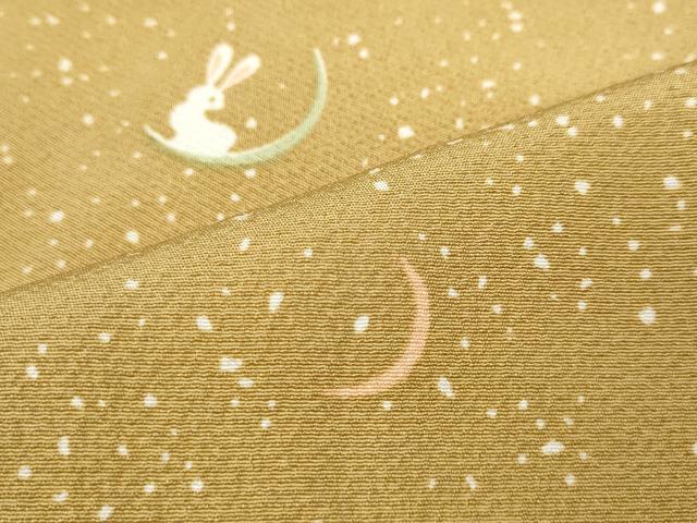 平和屋着物●上質な小紋　兎　月　星　正絹　逸品　CABB6390ut 平和屋着物○上質な小紋 兎 月 星 正絹 逸品 CABB6390ut