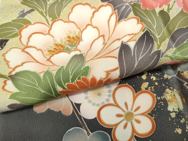 平和屋着物●豪華振袖　駒刺繍　花鳥文　暈し染め　金彩　正絹　逸品　CABB6392ut