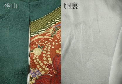 平和屋着物●豪華振袖　絞り　熨斗鞠枝花文　暈し染め　金彩　正絹　逸品　CABB6400ut