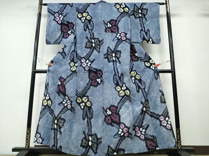 平和屋着物∴夏物 浴衣 有松鳴海絞り 杜若 綿 逸品 CABB6406ng