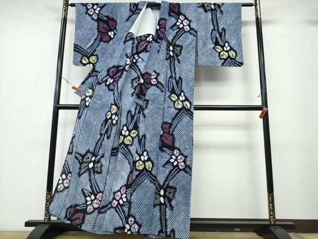 平和屋着物∴夏物 浴衣 有松鳴海絞り 杜若 綿 逸品 CABB6406ng