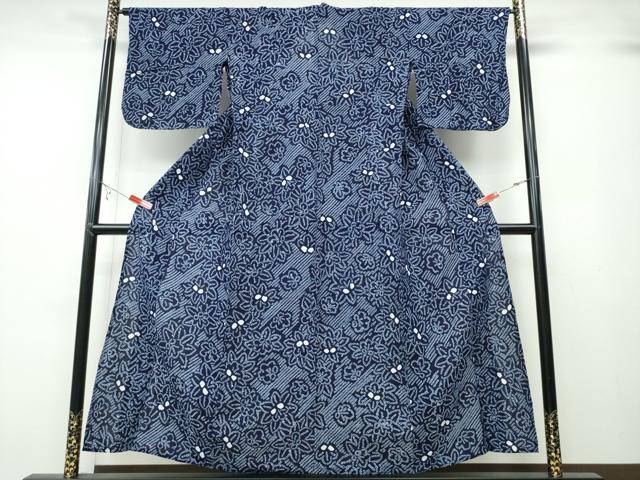 平和屋着物∴夏物 浴衣 有松鳴海絞り 斜線舞花文 綿 逸品 CABB6408ng