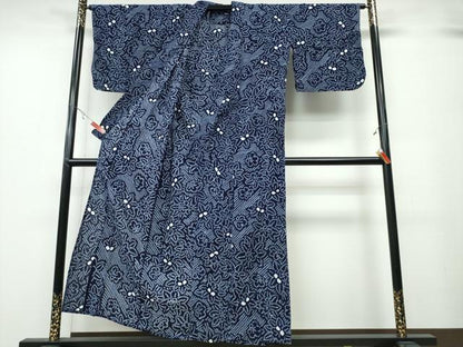平和屋着物∴夏物 浴衣 有松鳴海絞り 斜線舞花文 綿 逸品 CABB6408ng