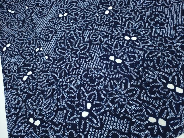 平和屋着物∴夏物 浴衣 有松鳴海絞り 斜線舞花文 綿 逸品 CABB6408ng