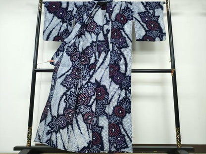 平和屋着物∴夏物 浴衣 有松鳴海絞り 枝椿 綿 逸品 CABB6409ng