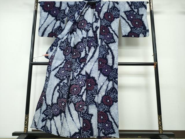 平和屋着物∴夏物 浴衣 有松鳴海絞り 枝椿 綿 逸品 CABB6409ng