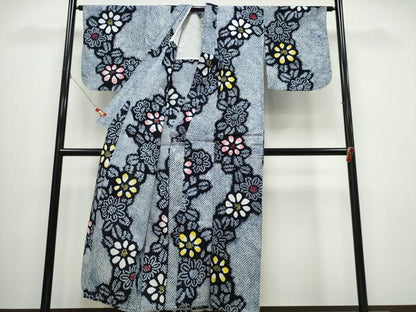 平和屋着物∴夏物 浴衣 有松鳴海絞り 舞花文 綿 逸品 CABB6411ng