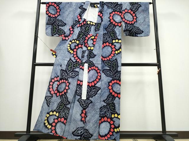 平和屋着物∴夏物 浴衣 有松鳴海絞り 向日葵 ひまわり 綿 逸品 CABB6413ng