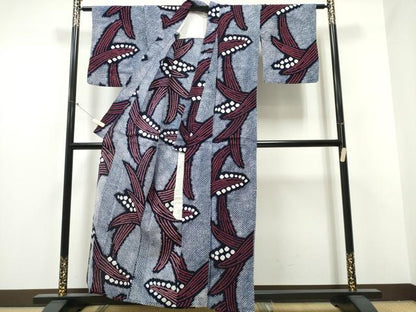 平和屋着物∴夏物 浴衣 有松鳴海絞り 草花文 綿 逸品 CABB6416ng