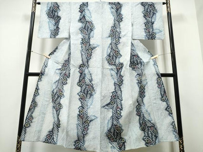 平和屋着物∴夏物 浴衣 有松鳴海絞り 草花間道 綿 逸品 CABB6417ng