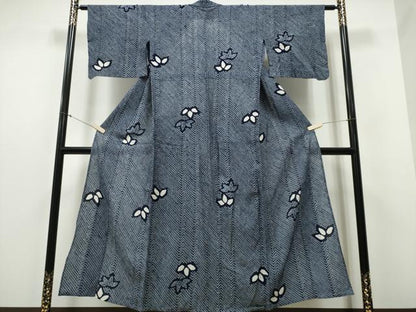 平和屋着物∴夏物 浴衣 有松鳴海絞り 舞笹文 綿 逸品 CABB6419ng