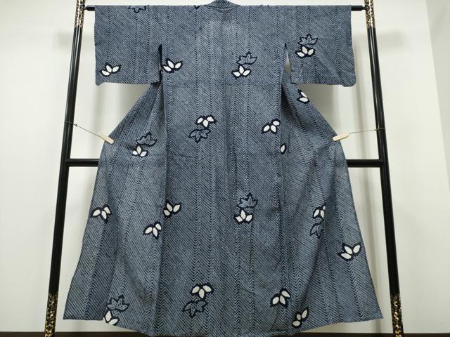 平和屋着物∴夏物 浴衣 有松鳴海絞り 舞笹文 綿 逸品 CABB6419ng