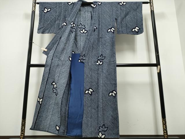 平和屋着物∴夏物 浴衣 有松鳴海絞り 舞笹文 綿 逸品 CABB6419ng