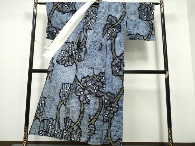 平和屋着物∴夏物 浴衣 有松鳴海絞り 枝葉文 綿 逸品 CABB6425ng