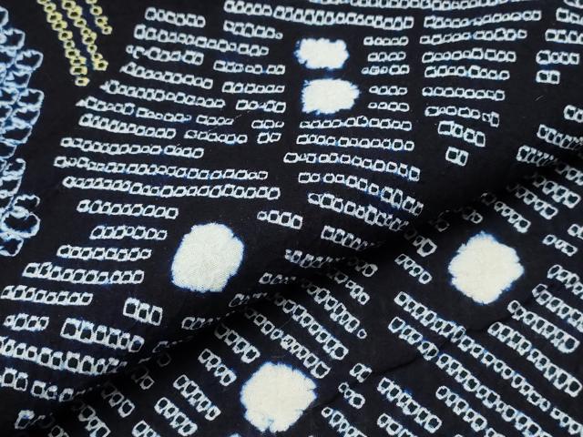 平和屋着物∴夏物 浴衣 有松鳴海絞り 枝葉文 綿 逸品 CABB6425ng