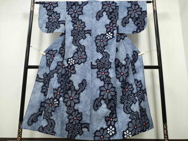 平和屋着物∴夏物 浴衣 有松鳴海絞り 菊唐草文 綿 逸品 CABB6426ng