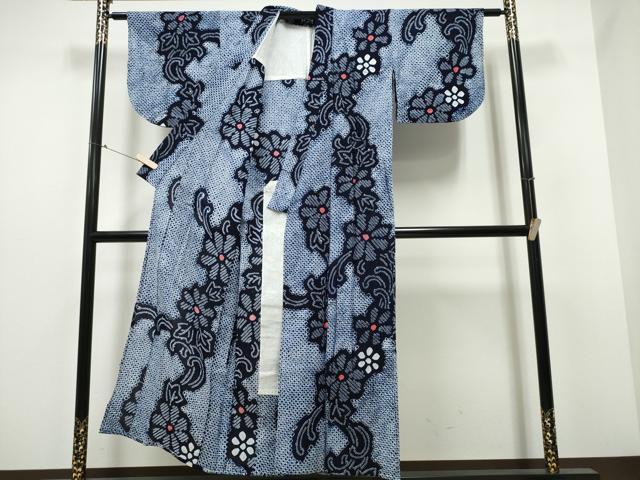 平和屋着物∴夏物 浴衣 有松鳴海絞り 菊唐草文 綿 逸品 CABB6426ng