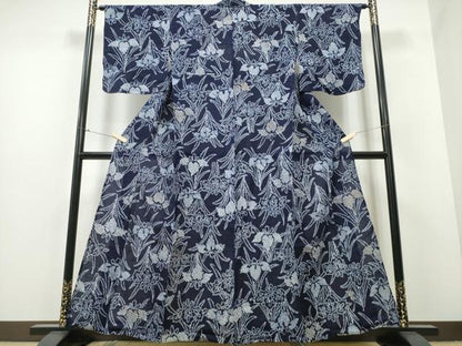 平和屋着物∴夏物 浴衣 有松鳴海絞り 杜若 綿 逸品 CABB6427ng
