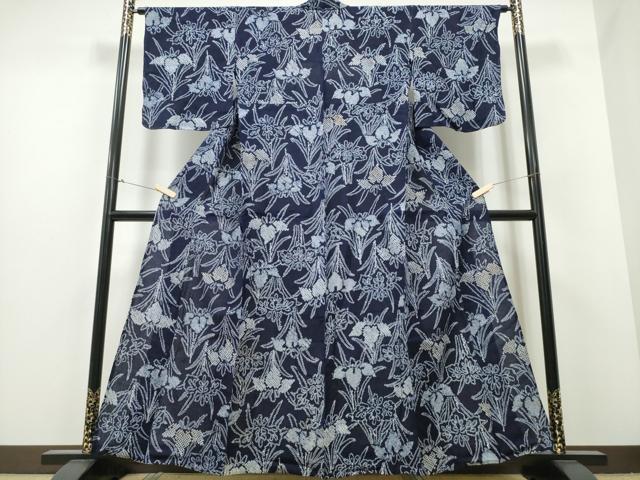 平和屋着物∴夏物 浴衣 有松鳴海絞り 杜若 綿 逸品 CABB6427ng