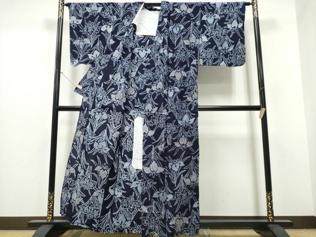 平和屋着物∴夏物 浴衣 有松鳴海絞り 杜若 綿 逸品 CABB6427ng