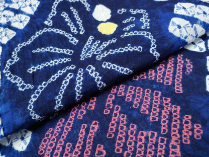平和屋着物∴夏物 浴衣 有松鳴海絞り 舞花文 綿 逸品 CABB6433ng