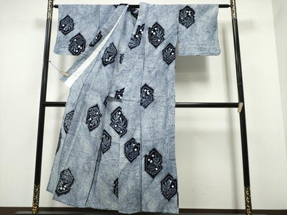 平和屋着物∴夏物 浴衣 有松鳴海絞り 亀甲流水草木文 綿 逸品 CABB6439ng