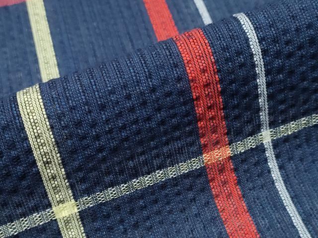 平和屋着物∴夏物 阿波しじら織 浴衣 格子柄 綿 逸品 CABB6443ng