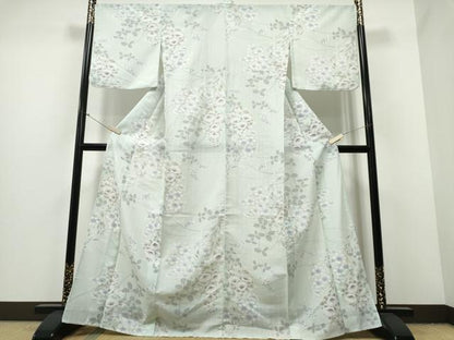 平和屋着物∴夏物 撫松庵 セオアルファ 小紋・浴衣兼用 草花文 洗える着物 逸品 CABB6445ng