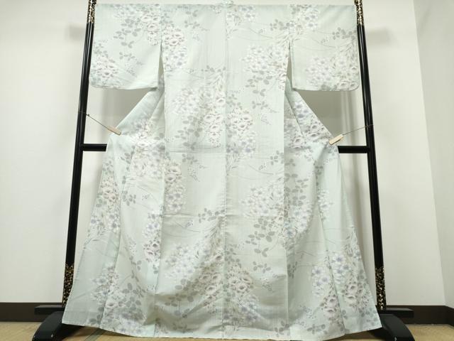 平和屋着物∴夏物 撫松庵 セオアルファ 小紋・浴衣兼用 草花文 洗える着物 逸品 CABB6445ng