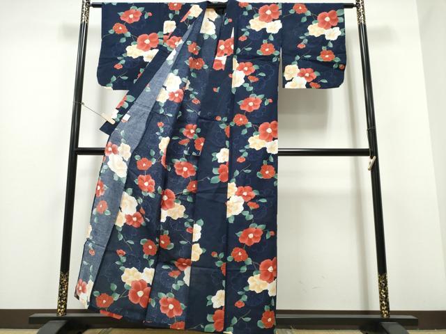 平和屋着物∴夏物 浴衣 椿 綿 逸品 CABB6448ng