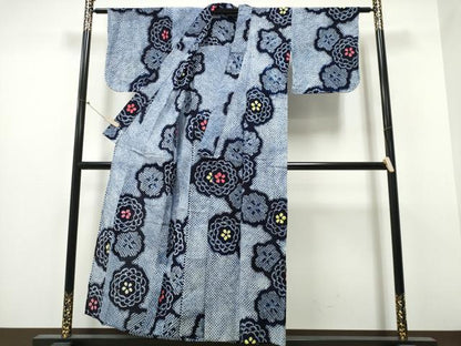 平和屋着物∴夏物 浴衣 有松鳴海絞り 舞菊文 綿 逸品 CABB6452ng