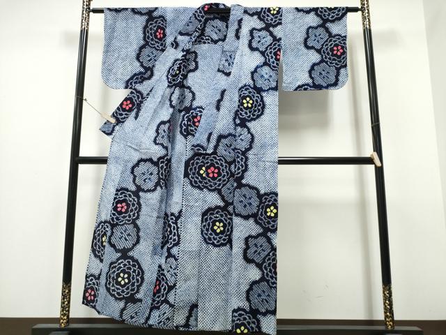 平和屋着物∴夏物 浴衣 有松鳴海絞り 舞菊文 綿 逸品 CABB6452ng