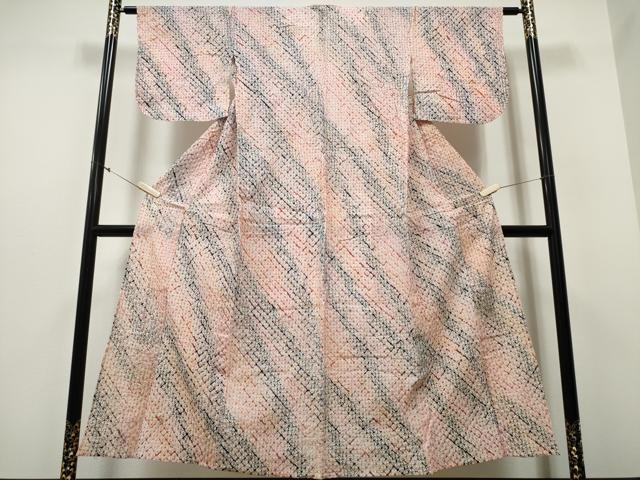 平和屋着物∴夏物 浴衣 有松鳴海絞り 蜘蛛絞り 斜線文 綿 逸品 CABB6453ng