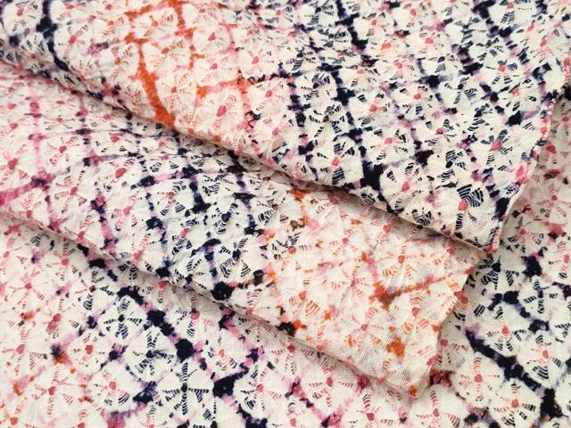 平和屋着物∴夏物 浴衣 有松鳴海絞り 蜘蛛絞り 斜線文 綿 逸品 CABB6453ng
