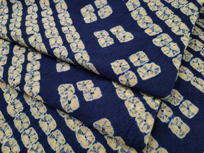 平和屋着物∴夏物　浴衣　有松鳴海絞り　蜘蛛絞り　斜線花文　綿　逸品　CABB6456ng
