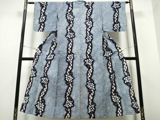 平和屋着物∴夏物 浴衣 有松鳴海絞り 菊唐草間道 綿 逸品 CABB6461ng