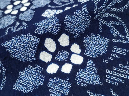 平和屋着物∴夏物　浴衣　有松鳴海絞り　エ霞舞花文　綿　逸品　CABB6464ng