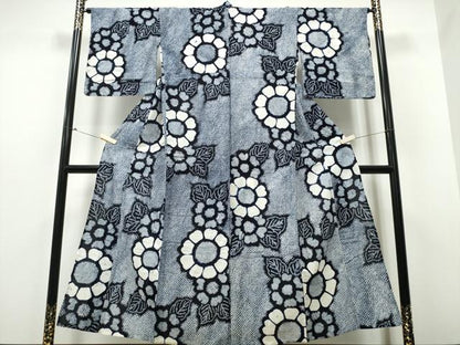 平和屋着物∴夏物 浴衣 有松鳴海絞り 舞花文 綿 逸品 CABB6466ng