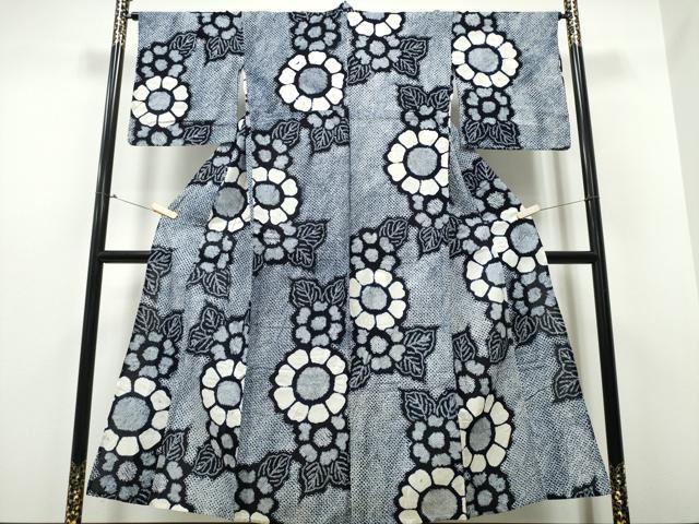 平和屋着物∴夏物 浴衣 有松鳴海絞り 舞花文 綿 逸品 CABB6466ng